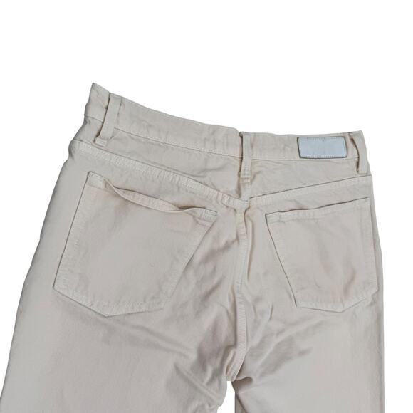 Redone Jeans 70s Crop Boot Size 30 Cream Denim High Rise - Picture 5 of 9